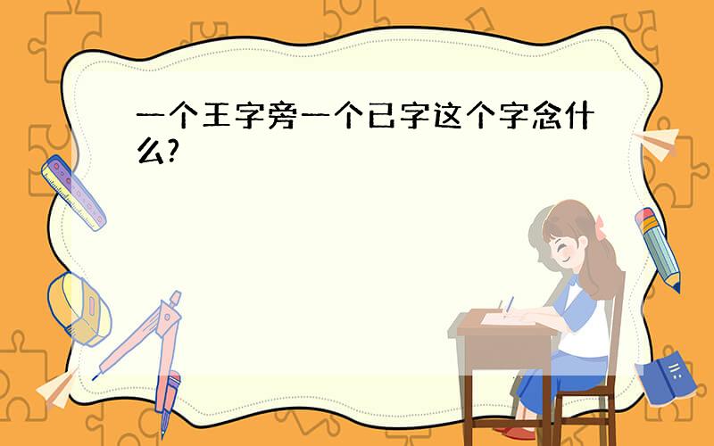 一个王字旁一个已字这个字念什么?