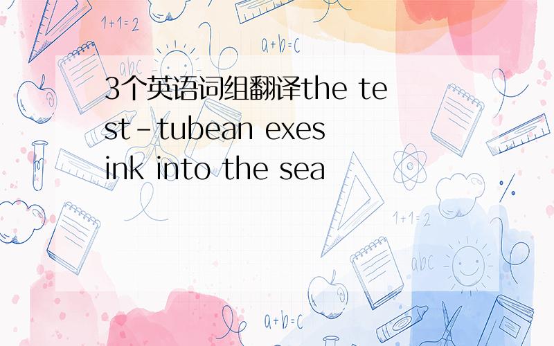 3个英语词组翻译the test-tubean exesink into the sea