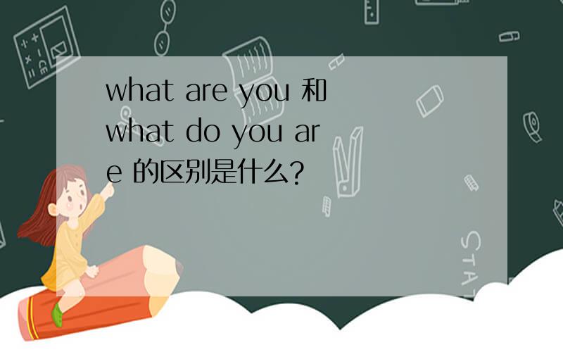 what are you 和what do you are 的区别是什么?