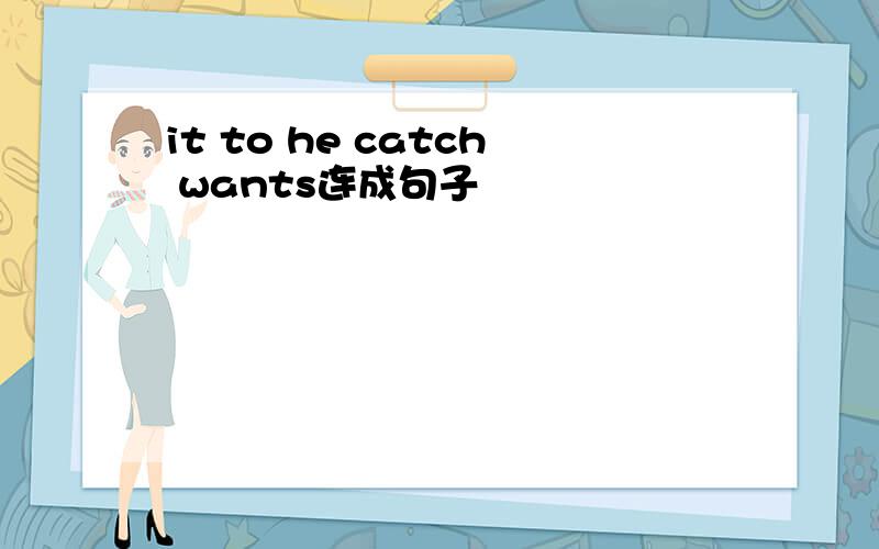 it to he catch wants连成句子
