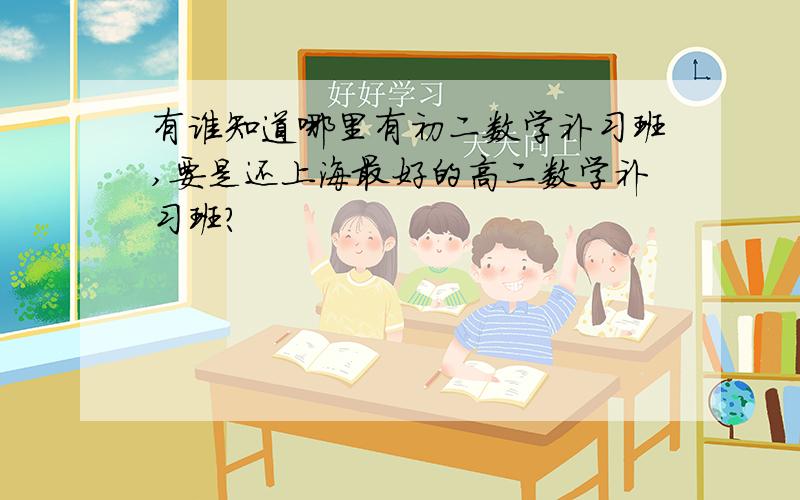 有谁知道哪里有初二数学补习班,要是还上海最好的高二数学补习班?