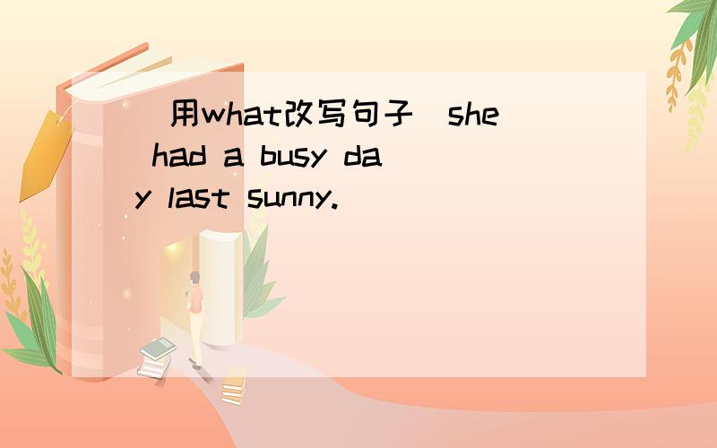 (用what改写句子)she had a busy day last sunny.___________________
