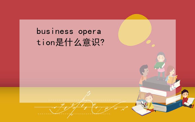 business operation是什么意识?