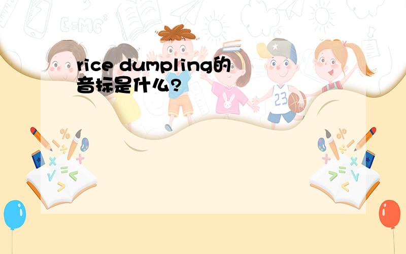 rice dumpling的音标是什么?