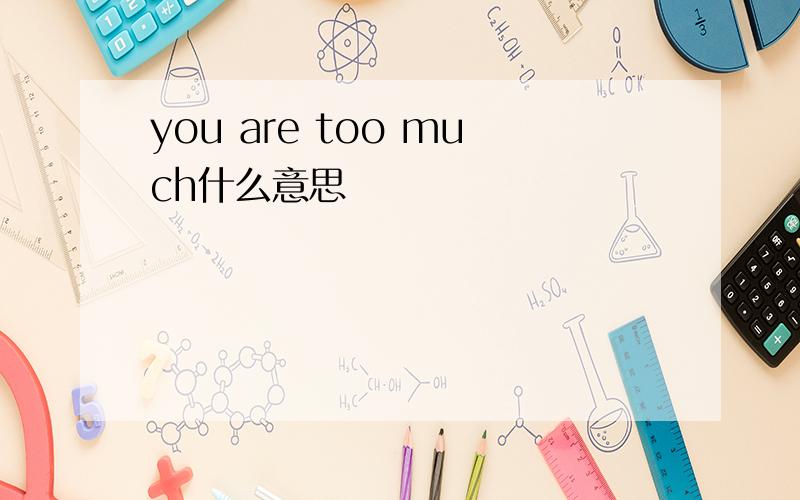 you are too much什么意思
