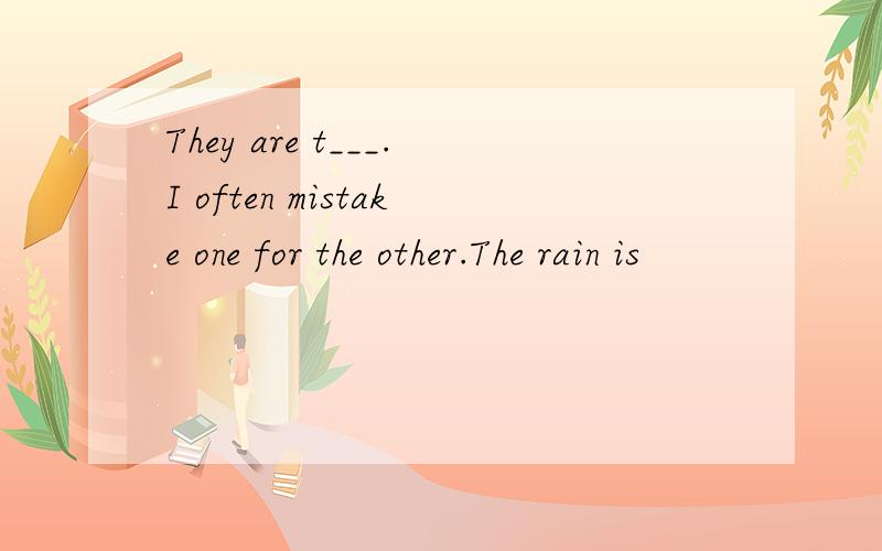 They are t___.I often mistake one for the other.The rain is