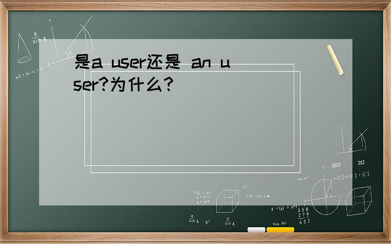 是a user还是 an user?为什么?
