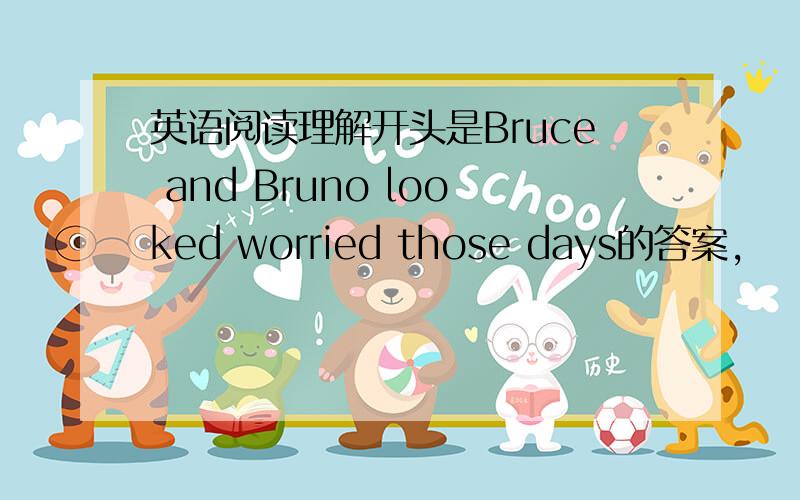 英语阅读理解开头是Bruce and Bruno looked worried those days的答案,