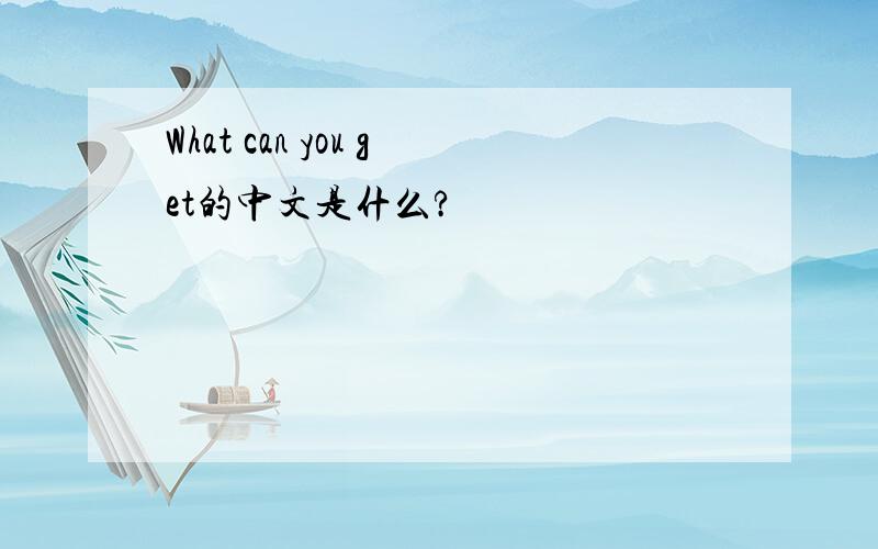 What can you get的中文是什么?