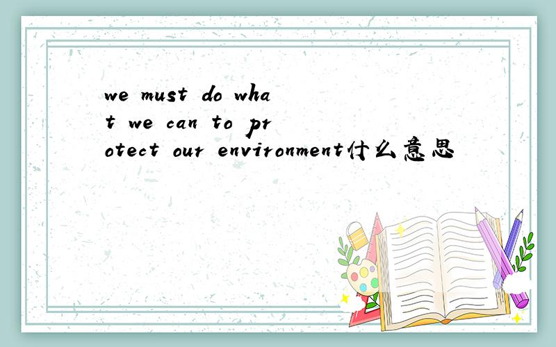 we must do what we can to protect our environment什么意思