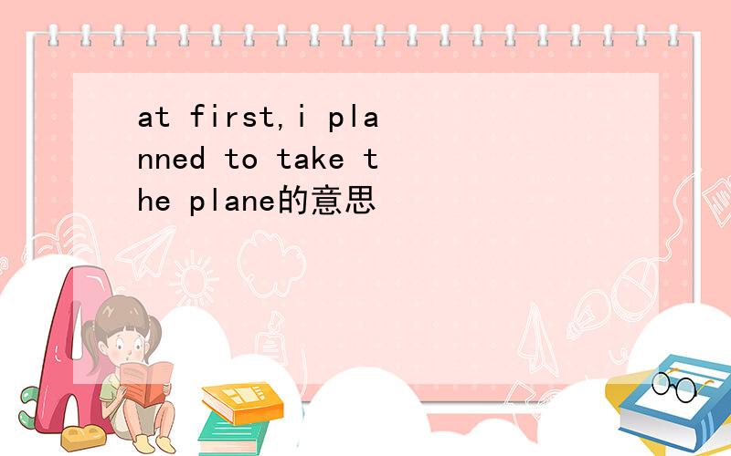 at first,i planned to take the plane的意思