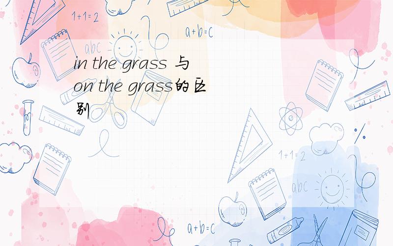 in the grass 与on the grass的区别