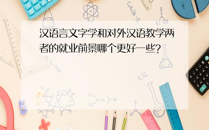 汉语言文字学和对外汉语教学两者的就业前景哪个更好一些?