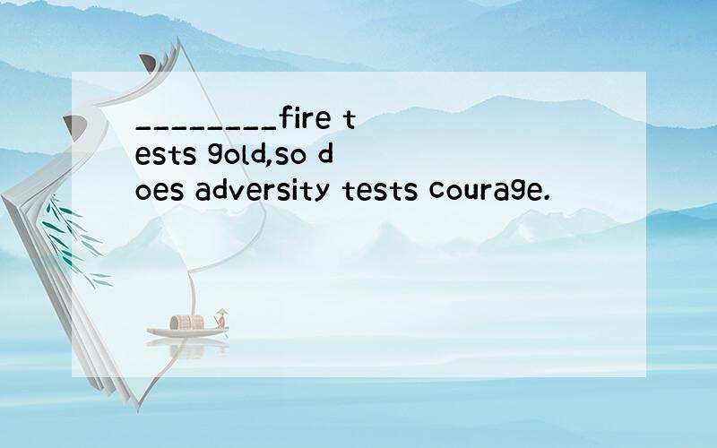 ________fire tests gold,so does adversity tests courage.
