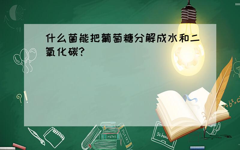 什么菌能把葡萄糖分解成水和二氧化碳?