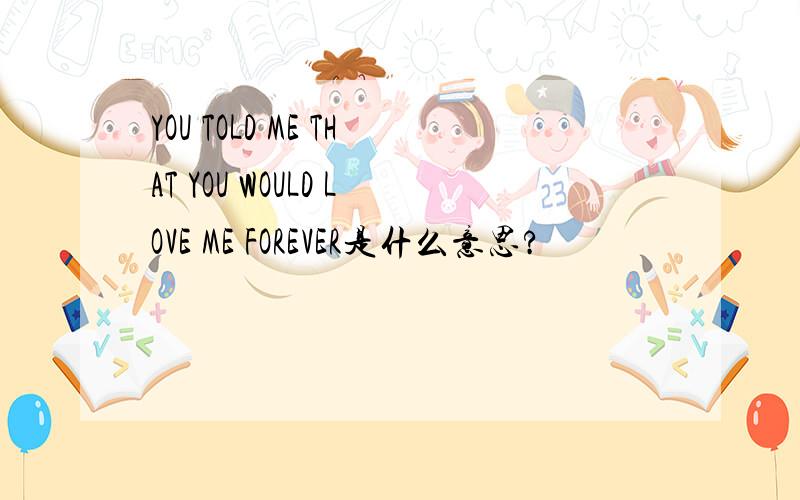 YOU TOLD ME THAT YOU WOULD LOVE ME FOREVER是什么意思?