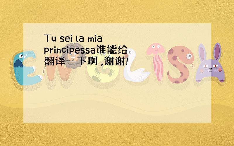 Tu sei la mia principessa谁能给翻译一下啊 ,谢谢!