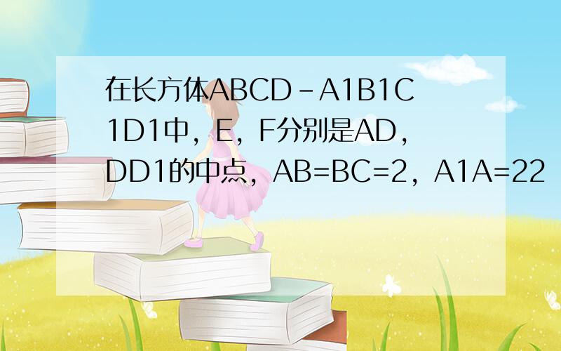 在长方体ABCD-A1B1C1D1中，E，F分别是AD，DD1的中点，AB=BC=2，A1A=22