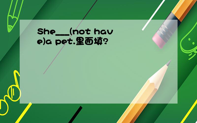 She___(not have)a pet.里面填?