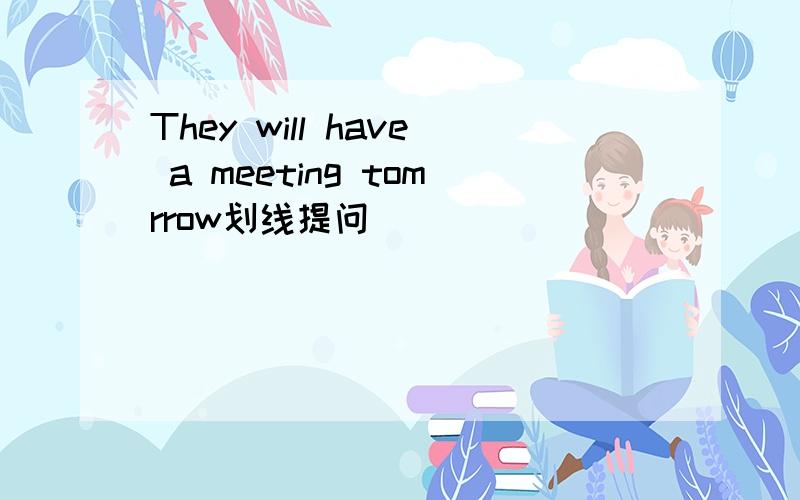 They will have a meeting tomrrow划线提问