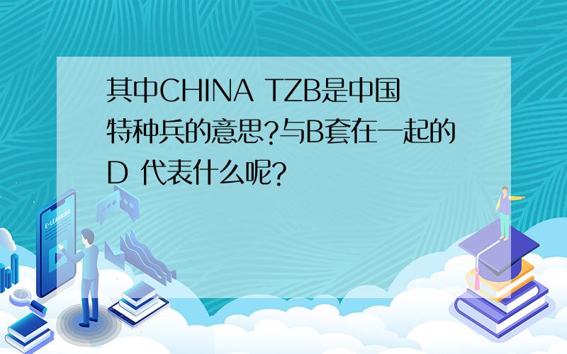 其中CHINA TZB是中国特种兵的意思?与B套在一起的D 代表什么呢?