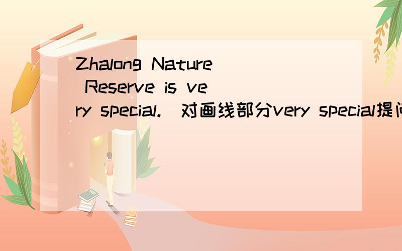 Zhalong Nature Reserve is very special.(对画线部分very special提问)