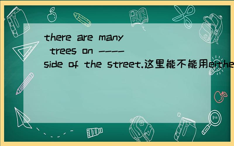 there are many trees on ----side of the street.这里能不能用either