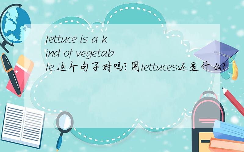lettuce is a kind of vegetable.这个句子对吗?用lettuces还是什么?