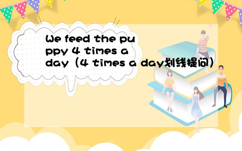 We feed the puppy 4 times a day（4 times a day划线提问）