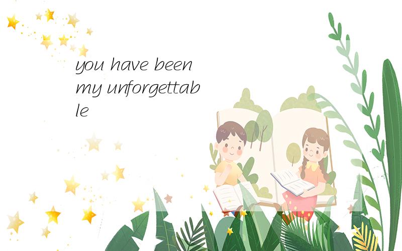 you have been my unforgettable