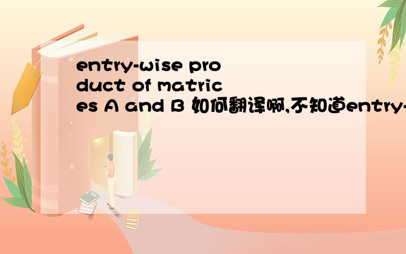 entry-wise product of matrices A and B 如何翻译啊,不知道entry-wise表示