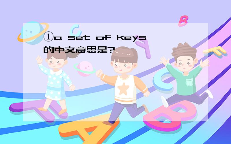 ①a set of keys的中文意思是?
