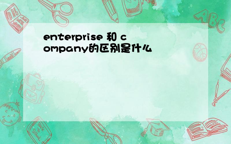 enterprise 和 company的区别是什么