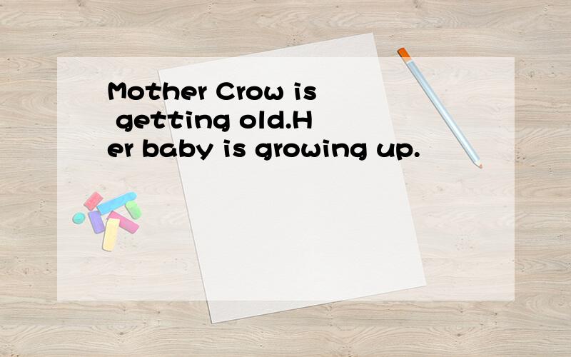 Mother Crow is getting old.Her baby is growing up.