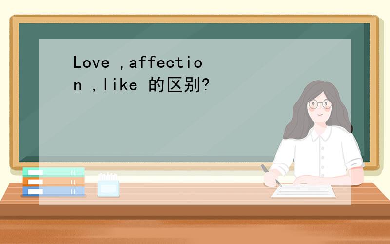 Love ,affection ,like 的区别?