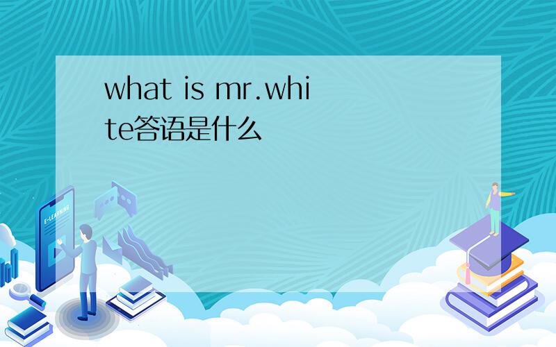 what is mr.white答语是什么