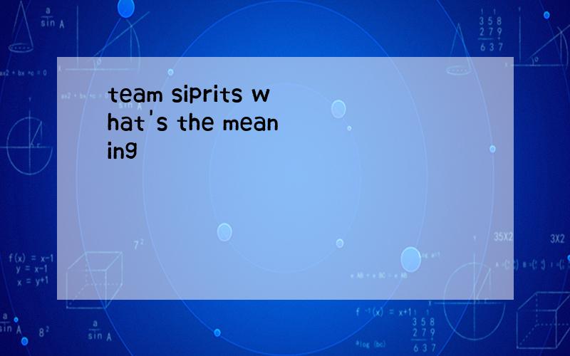 team siprits what's the meaning