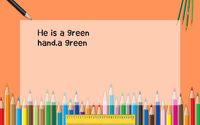 He is a green hand.a green