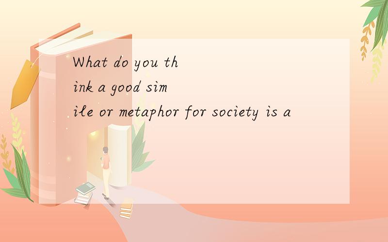 What do you think a good simile or metaphor for society is a