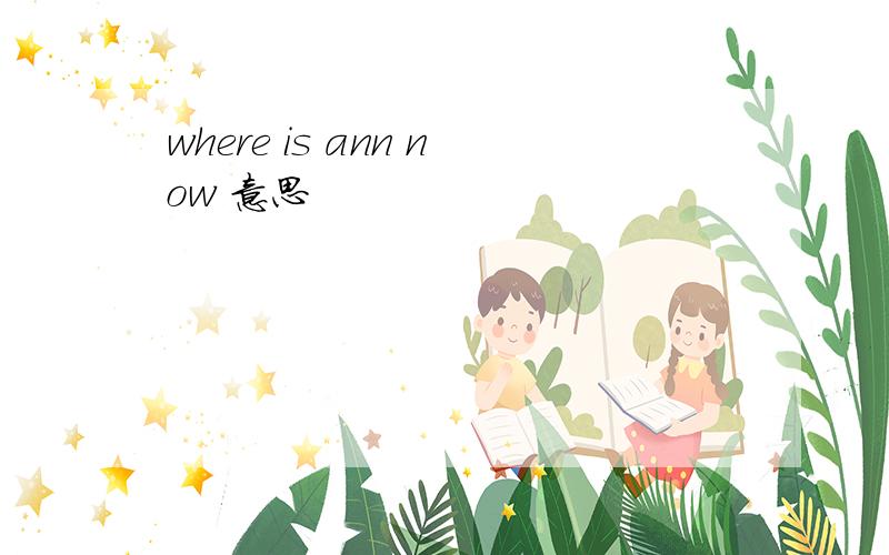 where is ann now 意思