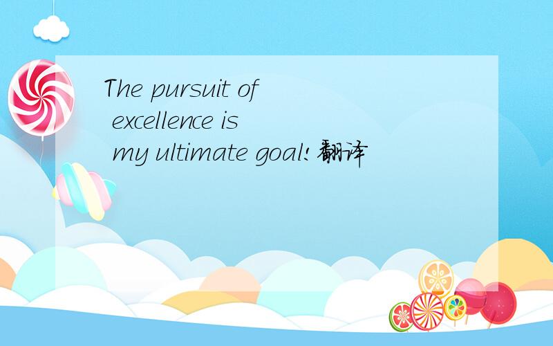 The pursuit of excellence is my ultimate goal!翻译