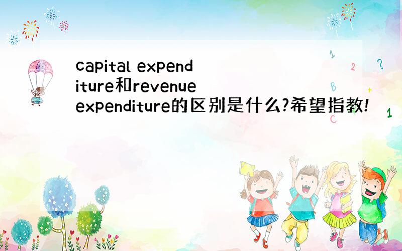 capital expenditure和revenue expenditure的区别是什么?希望指教!