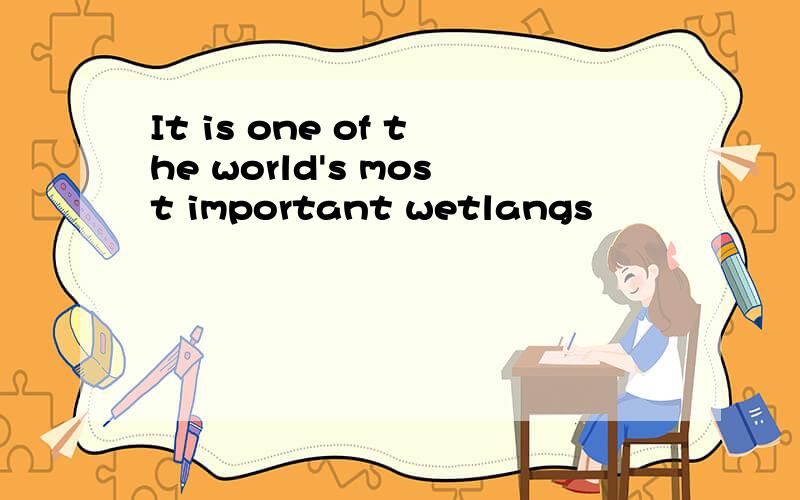 It is one of the world's most important wetlangs